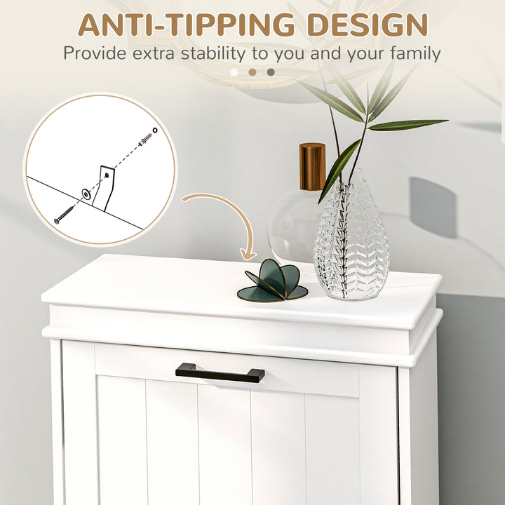 HOMCOM Shoe Storage Cabinet with 2 Flip Drawers and Adjustable Shelves, Narrow Shoe Cabinet for 10 Pairs of Shoes, Black