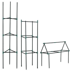 Outsunny 3 Pack Tomato Cage Set, 72 Inch DIY Tomato Plant Support Trellis, Tomato Trellis for Climbing Vegetables, Flowers and Fruits, Dark Green