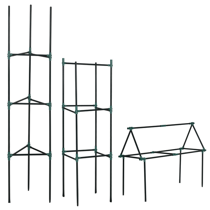 Outsunny 3 Pack Tomato Cage Set, 72 Inch DIY Tomato Plant Support Trellis, Tomato Trellis for Climbing Vegetables, Flowers and Fruits, Dark Green