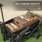 Outsunny Collapsible Folding Garden Cart, Heavy Duty Lawn Wagon with Universal Wheels and Adjustable Handle, Black