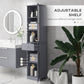 kleankin Tall Bathroom Cabinet, Bathroom Storage Cabinet with Drawers, 2 Doors and Adjustable Shelves, White
