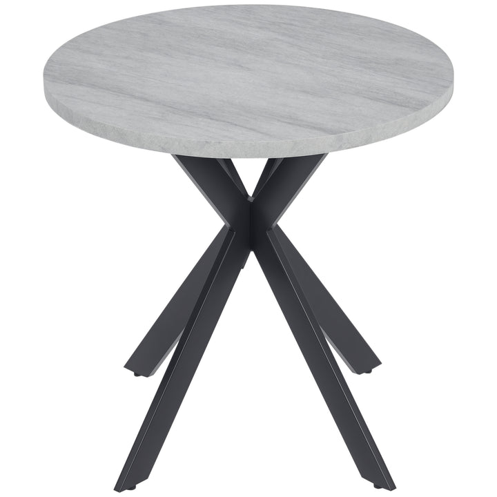 HOMCOM 29" Dining Table, Contemporary Round Kitchen Table with Steel Legs, Grey