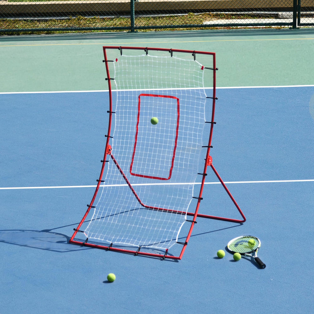 Soozier Pitch Back 5 Angles Adjustable Rebounder Net Goal Pitching and Throwing Practice Partner, Baseball/Soccer/Football/Basketball/Volleyball Daily Training