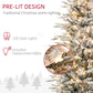 HOMCOM 6' Pre Lit Arctic Fir Artificial Flocked Christmas Trees, with Snow Branches, Warm White UL Listed Clear Lights