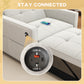 HOMCOM Convertible Chair Bed, Pull Out Sleeper Chair with USB, Adjustable Backrest, Small Velvet Futon Sofa Bed, Grey