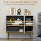 HOMCOM Modern Storage Cabinet Sideboard Buffet Cabinet with Gold Legs for Living Room Dining Room Hallway Grey