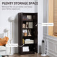 HOMCOM 66" Kitchen Pantry Cabinet, Freestanding Storage Cabinet with 2 Soft Close Doors and 4 Shelves, Dark Walnut