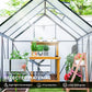 Outsunny 6' x 12' x 6.5' Walk-in Greenhouse, Polycarbonate Greenhouse with Adjustable Roof Vent, Base, Sliding Door, Clear