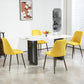 HOMCOM Upholstered Dining Chairs Set of 6, Velvet Accent Chair with Back and Wood-grain Steel Leg for Kitchen, Grey