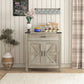 HOMCOM Farmhouse Buffet Cabinet Sideboard with 1 Drawer, 1 Storage Cabinet and Adjustable Shelf, White