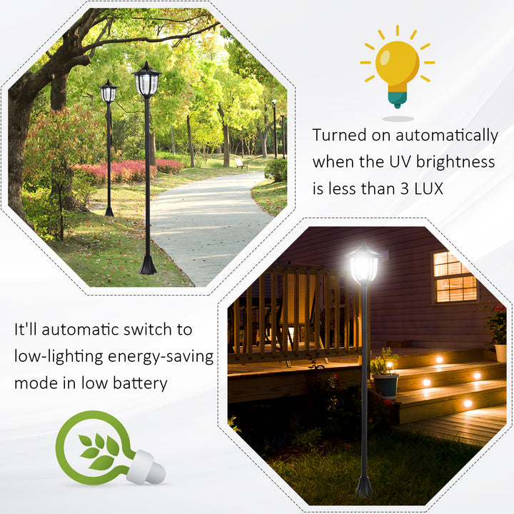 Outsunny Solar Torch Lights Outdoor Garden Lighting 6 LED Water-Resist Auto On/Off 6 Hours