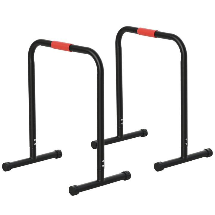Soozier Set of 2 Dip Bar, Dip Station Push Up Station for Full Body Strength Training Home Gym Black