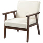 HOMCOM Modern Accent Chairs with Cushioned Seat, Upholstered Linen-Feel Armchair for Bedroom, Living Room, Dark Gray