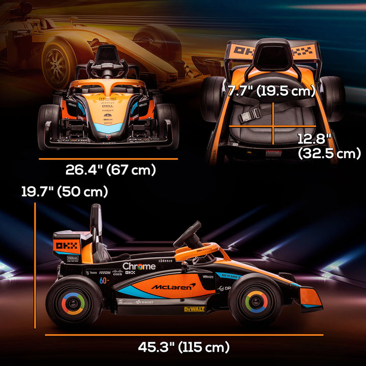 Qaba 12V Electric Car for Kids with Suspension, Music, MP3, Remote Control for 3-5 Years, Orange