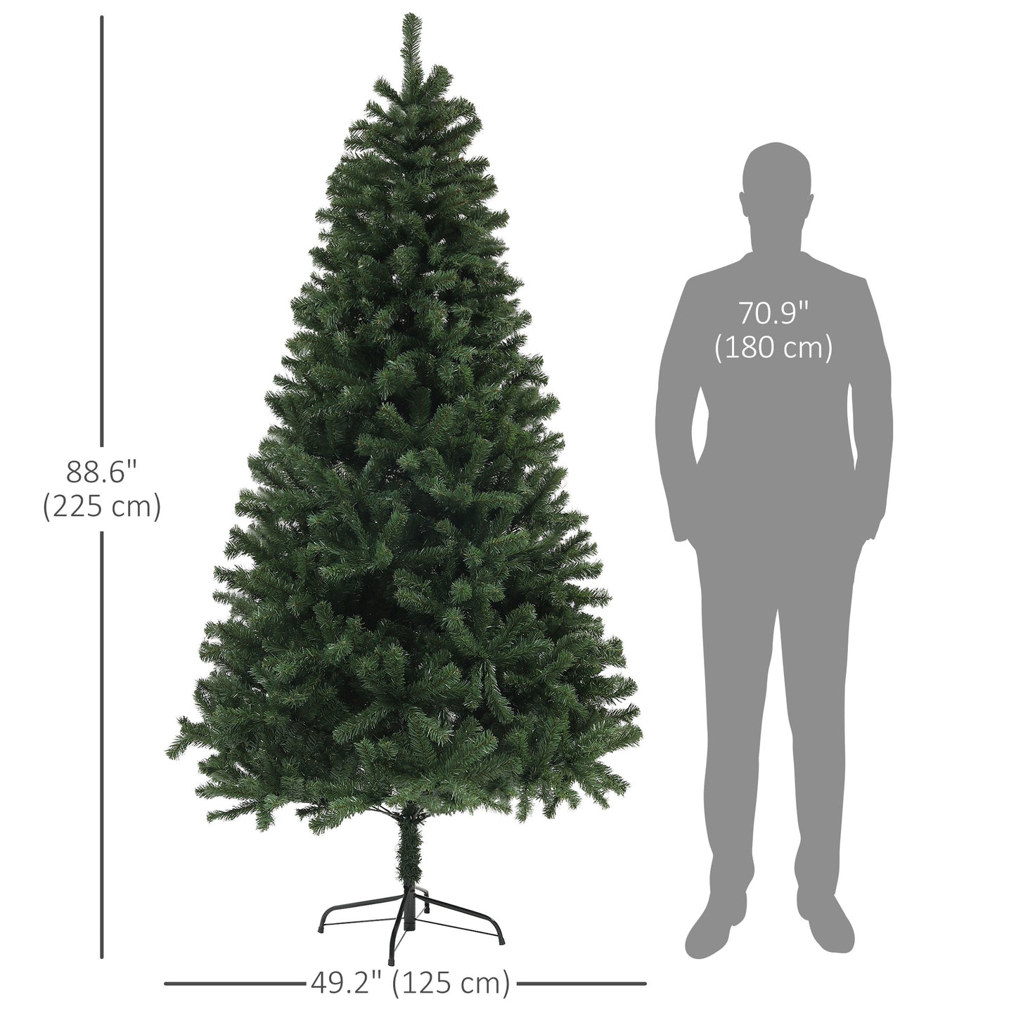HOMCOM 6ft Artificial Christmas Trees with Auto Open and Steel Base, Green