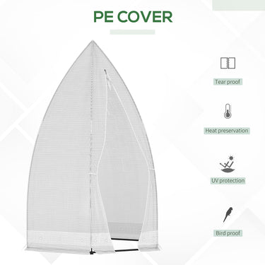 Outsunny 55" x 55" x 71" Greenhouse Portable Hot House for Plants with Zippered Door for Outdoor, Garden, Patio, White