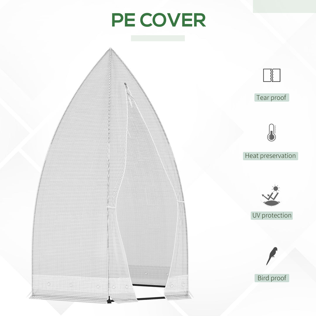 Outsunny 55" x 55" x 71" Greenhouse Portable Hot House for Plants with Zippered Door for Outdoor, Garden, Patio, White