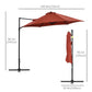 Outsunny 8.5FT Outdoor Cantilever Roma Parasol with 360Â° Rotation and Cross Base, Offset Patio Umbrella for Garden, Dark Grey