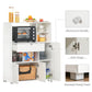 HOMCOM Compact Kitchen Pantry Cabinet Server Hutch Storage Buffet with Microwave Oven Stand Drawer and Shelves, White
