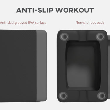 Soozier Adjustable Exercise Step Platform, 3-Level with Risers 4", 6", 8" Aerobic Stepper, 550lbs Weight Capacity, Grey