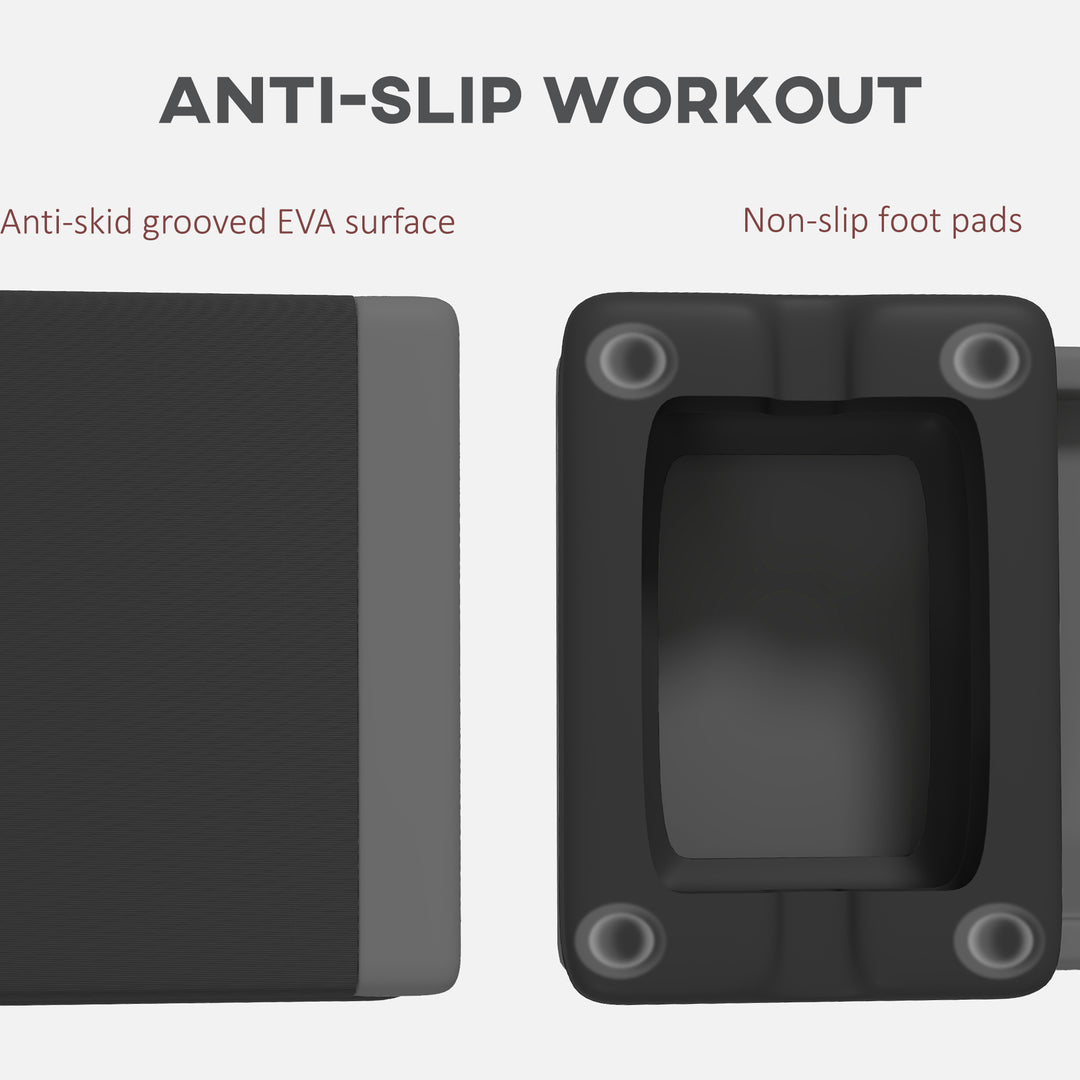 Soozier Adjustable Exercise Step Platform, 3-Level with Risers 4", 6", 8" Aerobic Stepper, 550lbs Weight Capacity, Grey