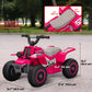 Qaba 6V Kids ATV Quad, 4 Wheeler Battery Powered Electric Ride on Car w/ Lights, Forward Backward, White