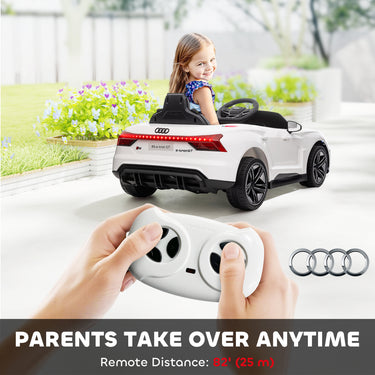 Aosom Ride-On Toy On Car with Remote Control, 12V 3.1 MPH Electric Ride for Kids w/ Suspension System, Horn Honking, White