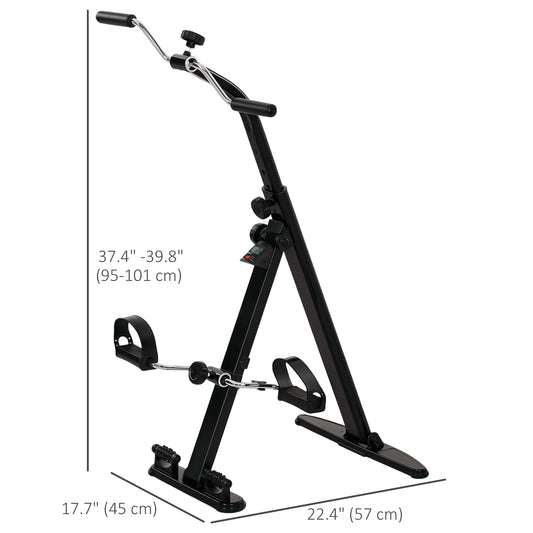 Soozier Seated Pedal Exerciser, Foldable Leg Exercise Bike with LCD Monitor for Seniors Elderly Rehabilitation Recovery Therapy