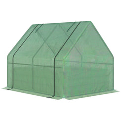 Outsunny Steel Outdoor Raised Garden Bed with Greenhouse,Cover, Roll Up Door, Dual Use, 50"x37.4"x36.2", Green