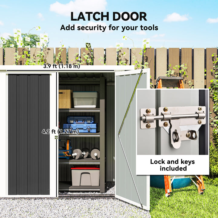 Outsunny 5x3 Metal Garden Storage Shed with Double Door, Durable Metal Shed for Garden, Patio, Lawn, Black