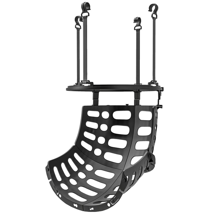 Soozier Basketball Hoop Ball Returner, Height Adjustable Basketball Rebounder with 360° Rotatable Return Chute, Black