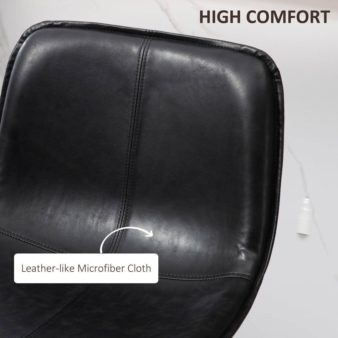 HOMCOM Bar Stools Set of 2, Upholstered Counter Height Bar Chairs, 26" (66 cm) Kitchen Stools with Steel Legs for Dining Area, Kitchen Aisle, Coffee