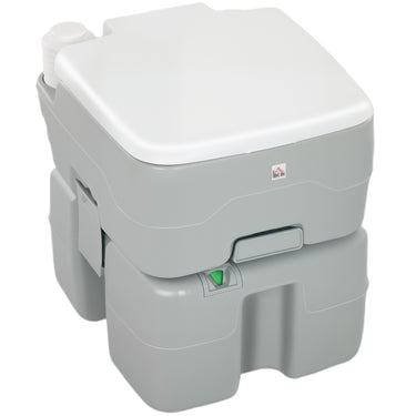 HOMCOM Outdoor Portable Travel Toilet Flushable Tank with Level Indicator  3 Way Pistol for Camping Boating Roadtripping 5.3 Gallon (20L)