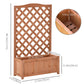 Outsunny Wood Planter with Trellis for Vine Climbing, Raised Garden Bed to Grow Vegetables for Backyard, 28" x 11" x 46", Brown