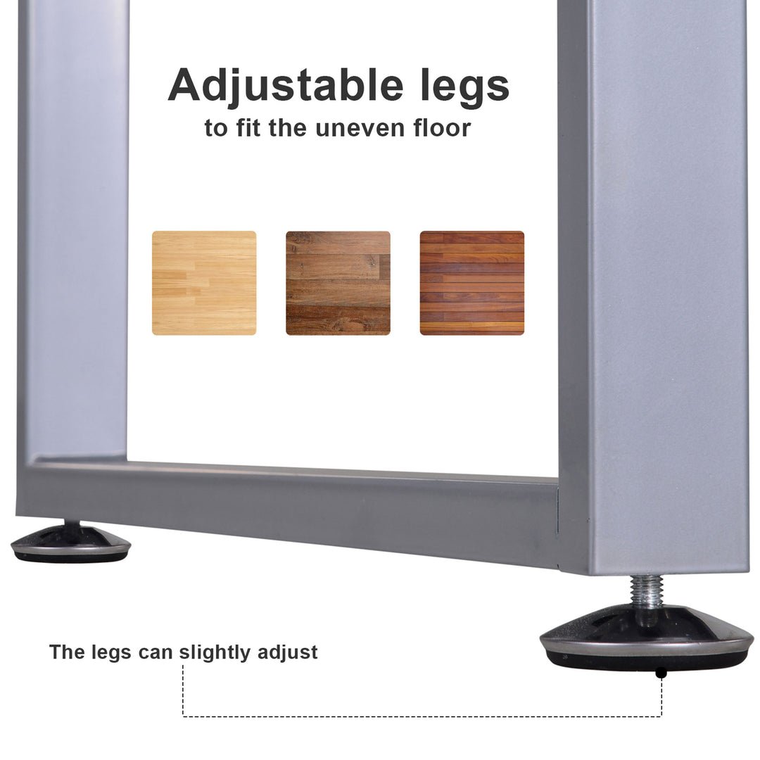 HOMCOM 47" Computer Desk Writing Table Workstation with Multi-Use Reversible File Drawers Metal Frame Home Office Furniture, White