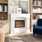 HOMCOM Baroque Fireplace Mantle, Freestanding Fireplace Surround for Electric Fireplaces, 43.25 Inch x 42.75 Inch, White