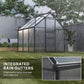 Outsunny 6' x 12' x 6.5' Walk-in Greenhouse, Polycarbonate Greenhouse with Adjustable Roof Vent, Base, Sliding Door, Clear