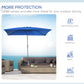 Outsunny 6.5x10ft Patio Umbrella, Rectangle Market Umbrella with Aluminum Frame and Crank Handle, Garden Parasol Outdoor Sunshade Canopy, Blue