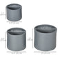 Outsunny Set of 3 Outdoor Planter Set, 13/11.5/9 in, Flower Pots with Drainage Holes, Outdoor Plant Pots for Patio, Yard, Garden
