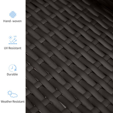 Outsunny Outdoor Rattan Recliner Chair, Wicker Reclining Chair with Adjustable Back Retractable Footrest Cushion Blue