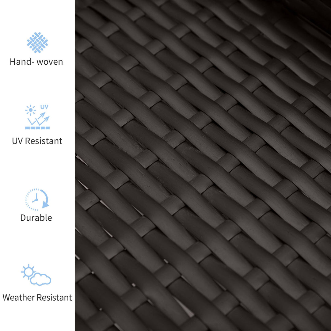 Outsunny Outdoor Rattan Recliner Chair, Wicker Reclining Chair with Adjustable Back Retractable Footrest Cushion Blue