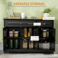 HOMCOM Modern Sideboard Cabinet, Buffet Cabinet with 2 Drawers and Adjustable Shelves, Buffets Tables for Dining Room, Black