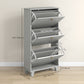 HOMCOM Narrow Shoe Storage with 3 Flip Drawers and Adjustable Shelves, Shoe Cabinet Organizer for 12 Pairs of Shoes, White