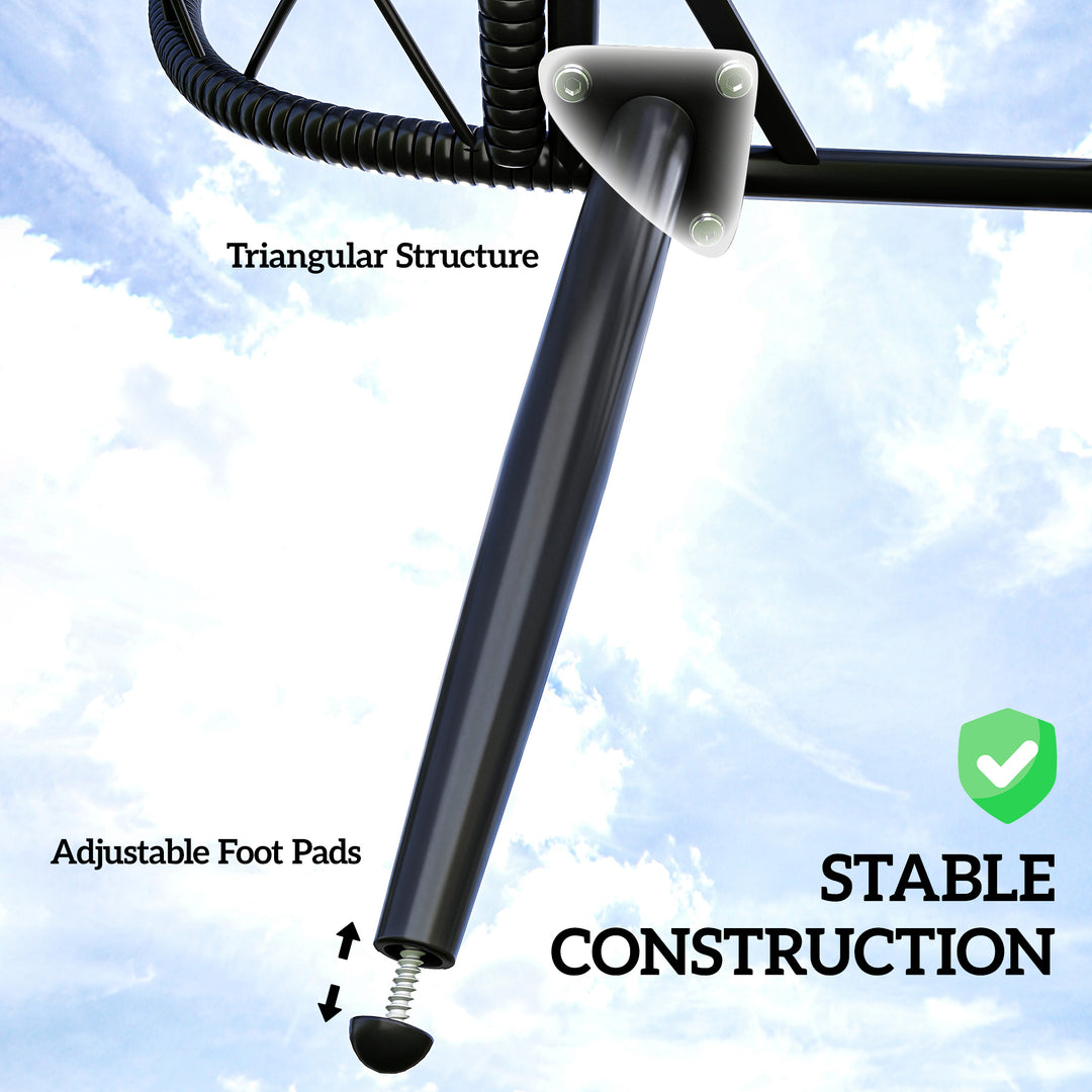 Outsunny Rattan Egg Chair, Indoor Outdoor Lounger with Cushions and Cup Holder for Backyard, Garden, Lawn, Living Room, Grey