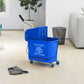 HOMCOM Compact Mop Bucket with Wringer, Mop Bucket on Wheels, 5 Gallon, Separate Dirty and Clean Water, Yellow