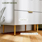 HOMCOM Modern Chest of Drawers 4 Drawer Dresser for Bedroom with Gold Legs and Handles, White