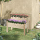 Outsunny 34"x34"x28" 2-Tier Raised Garden Bed Wooden Planter Box for Backyard, Patio to Grow Vegetables, Herbs, and Flowers