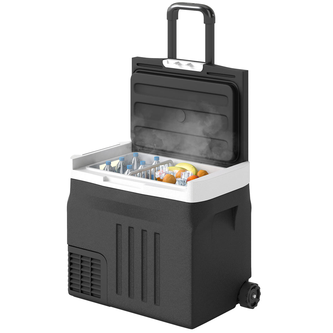Outsunny 50 Liter Car Refrigerator Portable Freezer 12/24V Electric Cooler Box for Camping, Travel, Picnic, Down to -20℃