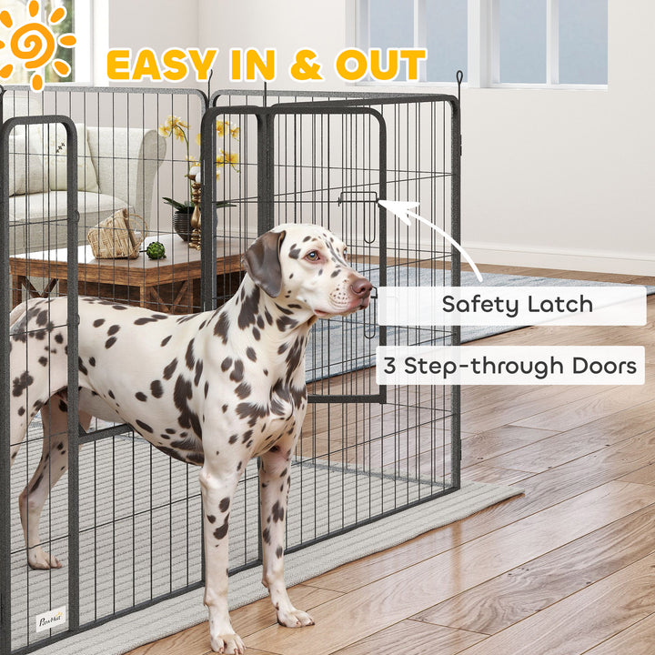 PawHut 24 Panels 39" Height Heavy Duty Dog Playpen for Small Medium Large Dogs, Grey
