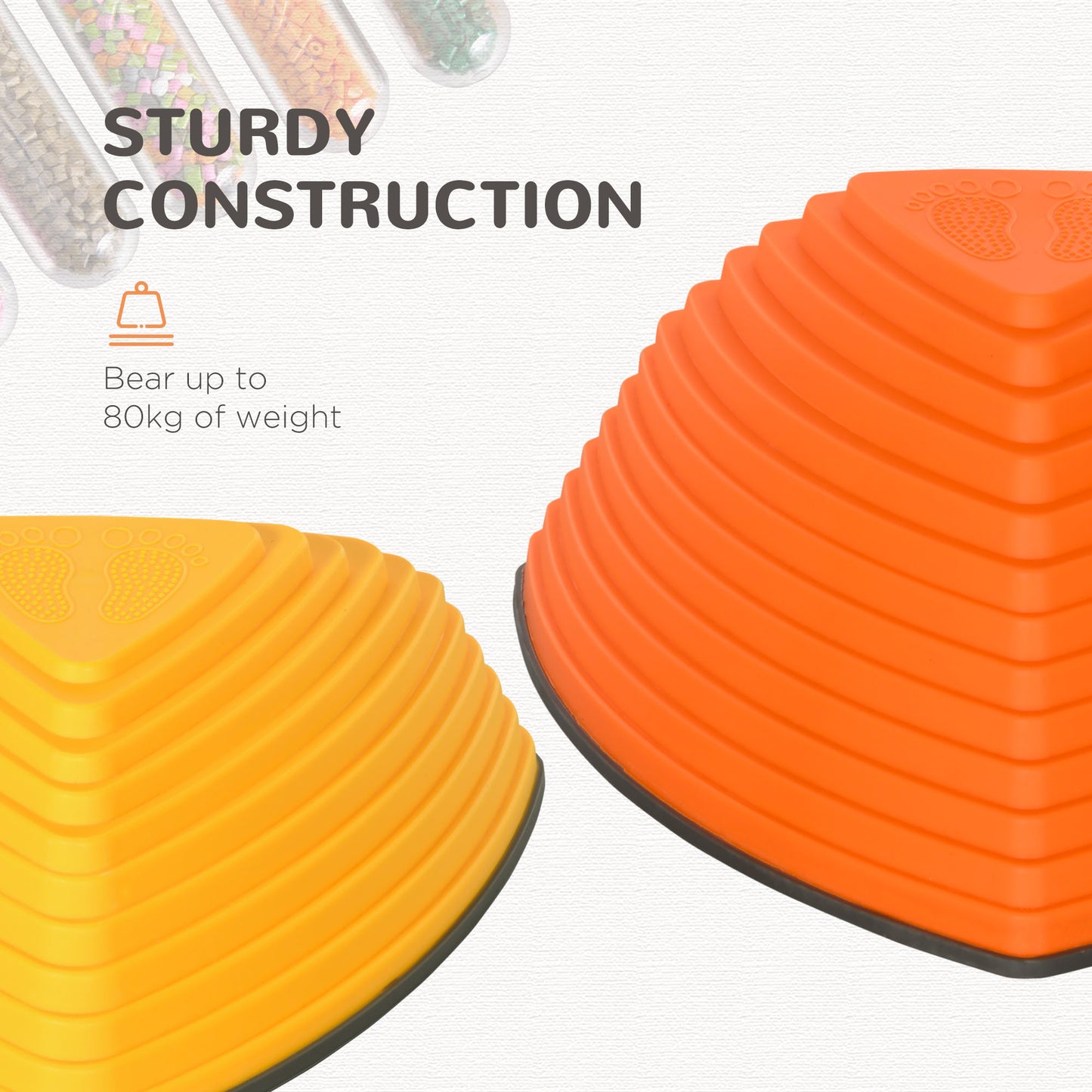 Outsunny 11PCs Larger Size Balance Stepping Stones for Kids with Non-slip Bottom, Stackable Obstacle Course Outdoor Indoor, Play River Rocks with Starfish Style